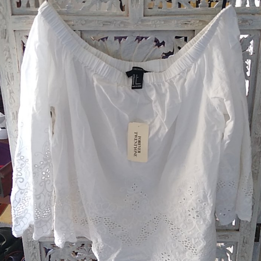 F21 boho eyelet top